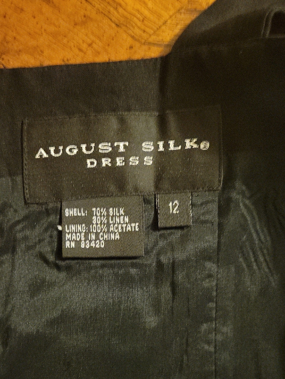August Silk Maxi Dress, Silk/ Linen Blend, Black, 12, NWOT - Picture 9 of 11